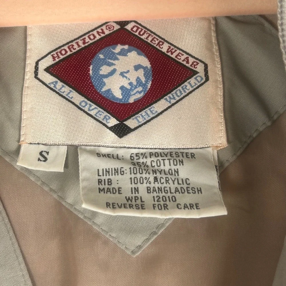 Vintage Horizon Outerwear‎ Oshkosh EAA Flight Bomber Jacket Gray Patches Small